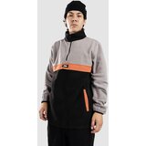 Blue Tomato 1/4 Placket Half-Zip Pulover iz flisa ultimate gray / orange / blac | Shoptok.si