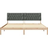 vidaXL Posteljni okvir z oblazinjenim vzglavjem Rjava 200 x 200 cm | Shoptok.si