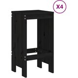  5-dijelni vrtni barski set crni od masivne borovine | shoptok.hr