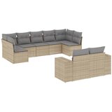  9-dijelni set vrtnih sofa s jastucima bež od poliratana | shoptok.hr