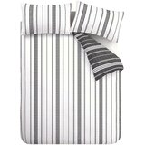 Catherine Lansfield Crno-bijela 3-dijelna posteljina za bračni krevet 200x200 cm Harbour Stripe – | shoptok.hr
