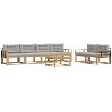  Set vanjskih sofa 6 kom. Bijela i svjetlosiva | shoptok.hr