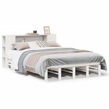  Krevet s regalom za knjige bez madraca bijeli 135x190cm od drva | shoptok.hr