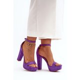 Boto Comfortable suede sandals with high stiletto heels in purple Essence | shoptok.hr