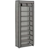 vidaXL Ormarić za cipele s pokrovom od tkanine 57 x 29 x 162 cm sivi Cijene