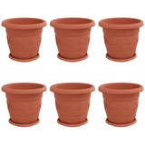 vidaXL Lončki za rastline 6 pcs Kamnito rdeča Ø 30 x 25 cm Plastika, (5000207845) Cene