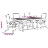 vidaXL 5-dijelni vrtni blagovaonski set od drva bagrema i tekstilena | shoptok.hr