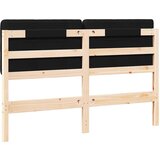  Tapecirani uzglavlje Smeđa i crna 150 cm Čvrsto borovo drvo | shoptok.hr