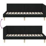 vidaXL Kotna postelja Drugo Črna 90 x 200 cm Tkanina in oblikovan les | Shoptok.si