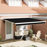 vidaXL Avtomatska Retraktibilna Tenda Črna 400x300 cm, Zamenjava tenda blaga za okvir 4x3 m Črna Cene