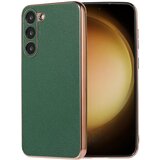 INORCO Za Samsung Galaxy S23 Nano Electroplating Litchi Texture Cover TPU ovitek za telefon iz pravega usnja, (22036527) | Shoptok.si