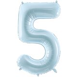 PARTY DECO balon folija številka ''5'', 72cm, svetlo modra | Shoptok.si
