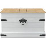 STORAGE box s policom Bijelo 78 x 78 x 45 cm Čvrsto borovo drvo | shoptok.hr