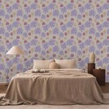  Tapeta - Floating Flowers - Tiny - wind-borne flowers in three colors - on a light background. 50x1000 | shoptok.hr