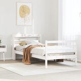 Maison Chic Posteljni okvir - Enojna postelja - Postelja za odrasle z vzglavjem brez vzmetnice bel 100x200 cm, (21695343) | Shoptok.si