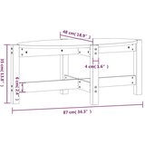 vidaXL Stolić za kavu sivi 87 x 48 x 35 cm od masivne borovine | shoptok.hr