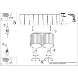 Sollux Lighting Stropna svetilka AURA 2 red ochra GU10, (5000054201) | Shoptok.si