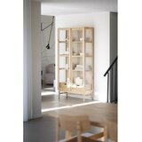 Rowico Vitrina v hrastovem dekorju z drsnimi vrati v naravni barvi 100x203 cm Hazelton – | Shoptok.si