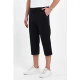 Dewberry 92406 Adjustable Elastic Waist Mens Capri-BLACK