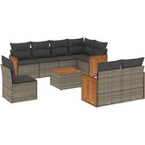  9-dijelni set vrtnih sofa od poliratana s jastucima sivi | shoptok.hr