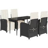 vidaXL 5-dijelni vrtni blagovaonski set s jastucima od poliratana crni | shoptok.hr