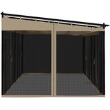  Sjenica s mrežastim smeđesiva 6 x 3 m krem čelična | shoptok.hr