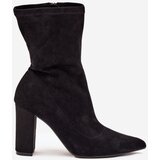 Boto Women's heeled ankle boots with stitching black Rosivelle | shoptok.hr