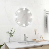 Zidno ogledalo s LED svjetlima okruglo stakleno | shoptok.hr