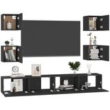  Komplet TV omaric 6-delni črna iverna plošča, (20730635) | Shoptok.si