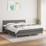  Okvir kreveta s oprugama i madrac svjetlosivi 160x200cm tkanina | shoptok.hr