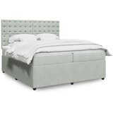 vidaXL Box spring postelja z vzmetnico svetlo siva 200x200 cm žamet Cene