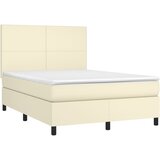  box spring s madracem LED krem 140x190cm od umjetne kože | shoptok.hr