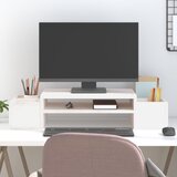  Stalak za monitor bijeli 70 x 27,5 x 15 cm od masivne borovine | shoptok.hr