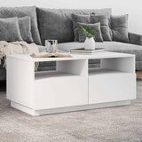 Furnova Klubska mizica z LED lučkami bela 90x49x40 cm, (21914917) Cene
