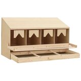  Gnezdišče za kokoši s 4 predelki 106x40x59 cm trdna borovina, (20767484) | Shoptok.si
