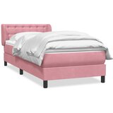 Box Spring krevet s madracem ružičasti 90x210 cm samt | Eponuda.ba