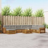  Set vanjskih sofa 9 kom. Prirodna i svijetlo siva | shoptok.hr