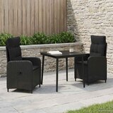  Set stolića za sofu s jastukom s jastukom 3 pcs Crna | shoptok.hr