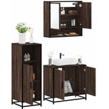  3-dijelni set kupaonskog namještaja boja smeđeg hrasta drveni | shoptok.hr