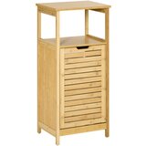 Kleankin Kopalniška omarica z večnamensko košaro za perilo in igrače, MDF in bambus, 40x30x86,5 cm, naravna barva, (20754172) | Shoptok.si