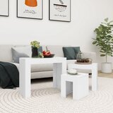  Uklapajući stolići za kavu 3 kom bijeli od konstruiranog drva | shoptok.hr