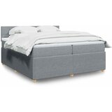  Krevet s oprugama i madracem svjetlosivi 200 x 200cm od tkanine | shoptok.hr