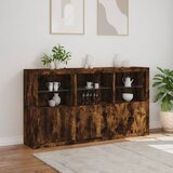  Komoda s LED svjetlima boja dimljenog hrasta 181,5x37x100 cm Smeđa | shoptok.hr