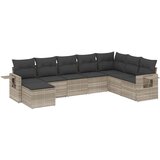 Maison Chic Seti vrtnega pohištva - Vrtna garnitura - Vrtni pohištvo set 8-delna z blazinami sv. siv poli ratan, (21799292) | Shoptok.si