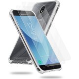 Cadorabo ohišje in 2x kaljeno zaščitno steklo, združljivo s Samsungom v prozornem - hibridnem zaščitnem pokrovu s silikonskim robom TPU in akrilnim steklom, (20567230) Cene