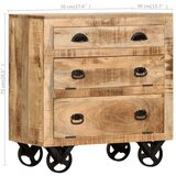  Stranska omarica s kolesi 70x40x75 cm trden mangov les | Shoptok.si