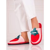 SHELOVET Insulated women's slippers pink and red Cene