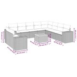  11-dijelni set vrtnih sofa od poliratana s jastucima crni | shoptok.hr