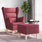  Gugalni stols stolčkom za noge vinsko rdeče blago, (21749748) | Shoptok.si