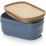 Dowan ekstra velika keramična maslena skleda za pult ali hladilnik, hermetična posoda s lesenim pokrovom, dekoracija in dodatki za kmečko kuhinjo, pri, (21635391) | Shoptok.si